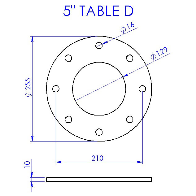 5in Table D Flange (8 X 16mm Hole PCD = 210mm)